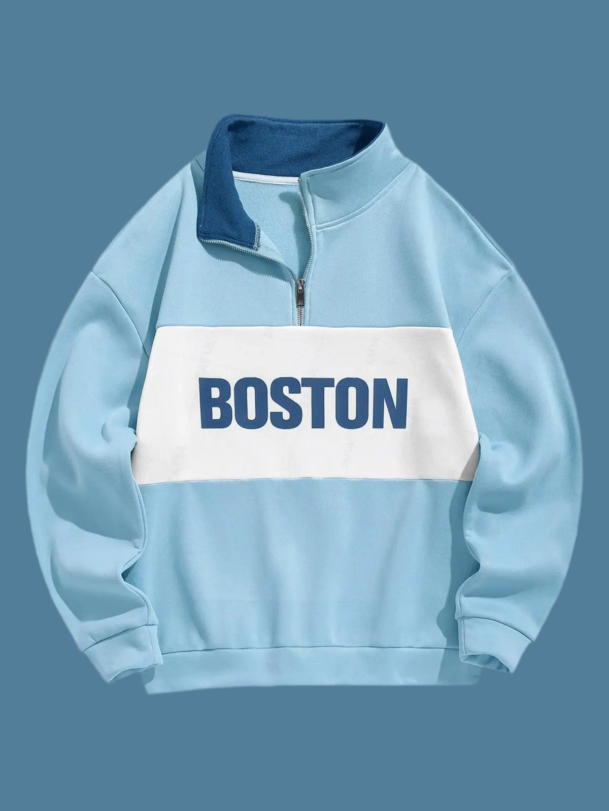 Men's Colorblock fleece-lined Boston Quarter zip