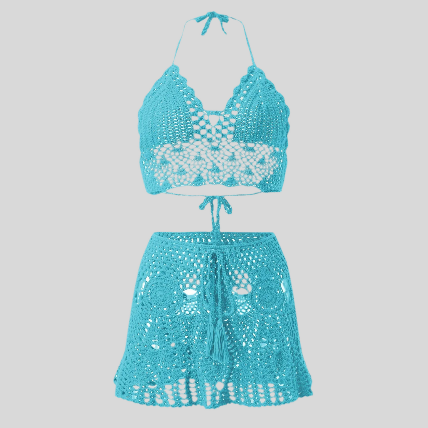 Bikinis Sets For Teens Women Swimwear Crocheted Hollowed Out Two Piece Summer Bikini Beach